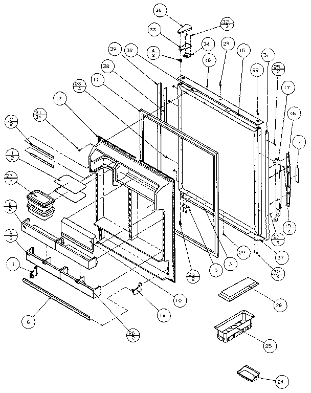 Amana 86061-P1125512W refrigerator door diagram