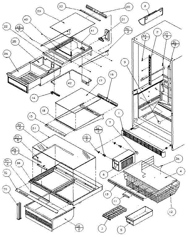 Amana 86061-P1125512W cabinet interior diagram