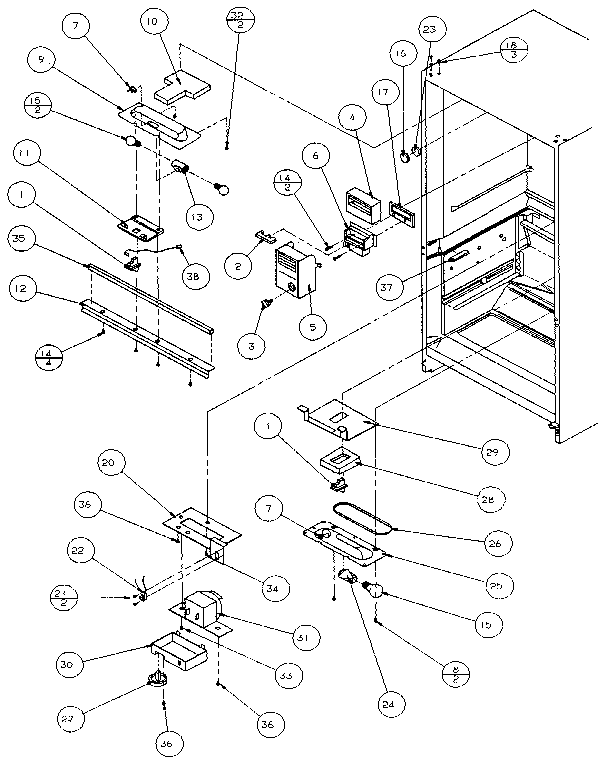 Amana 86061-P1125512W controls and lamps diagram