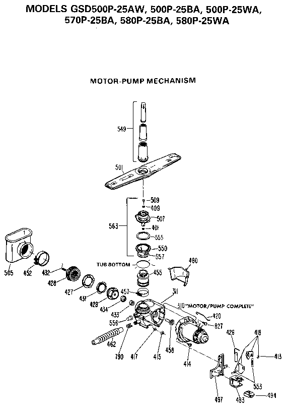 GE GSD570P-25BA gsd500p-25aw500p-25ba500p-25wa570p-25ba580p-25ba580p-25wa diagram