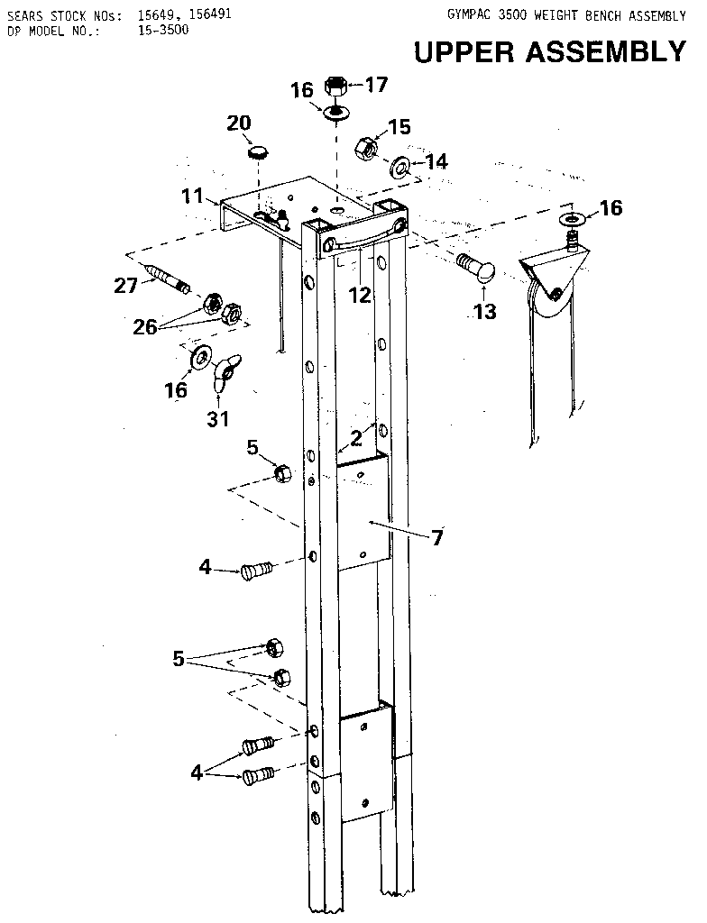 DP 15-3500 upper assembly diagram
