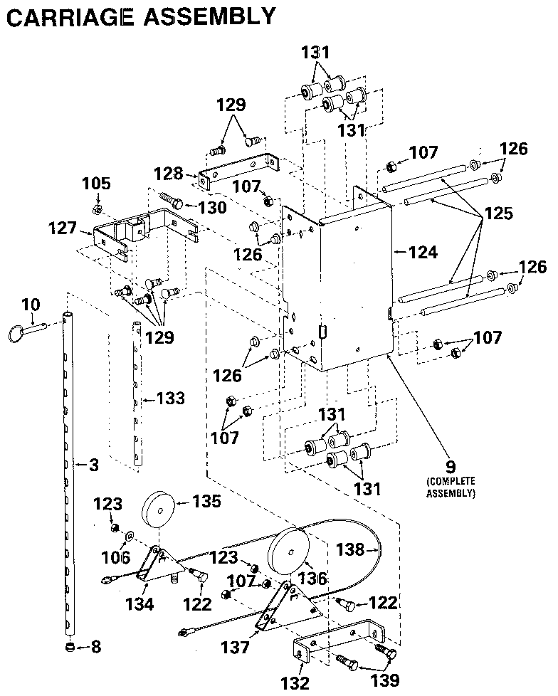 DP 15-3500 carriage assembly diagram