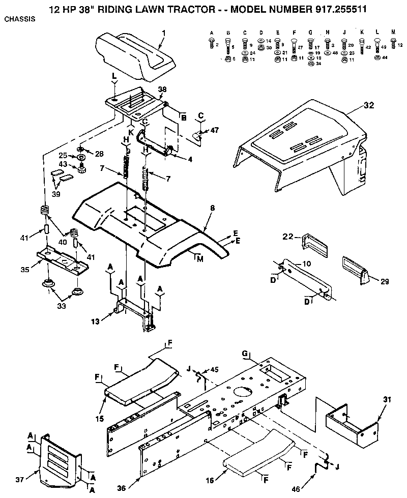 Craftsman 917255511 chassis diagram