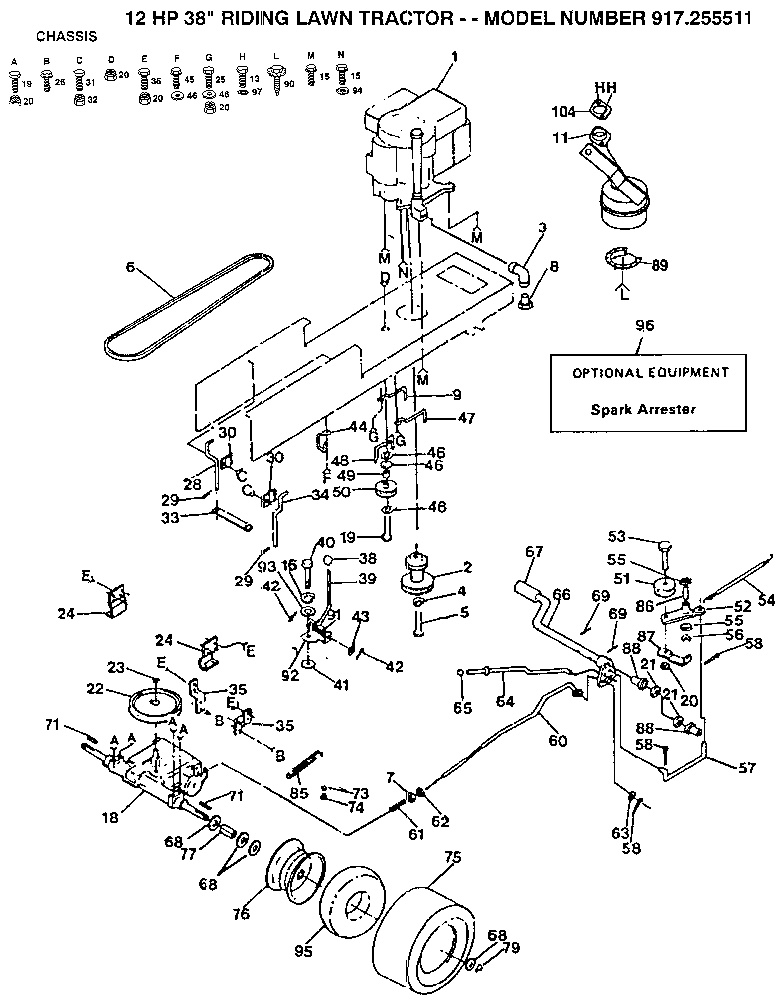 Craftsman 917255511 chassis diagram