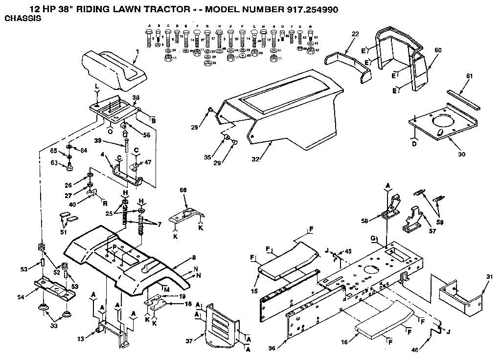 Craftsman 917254990 chassis diagram