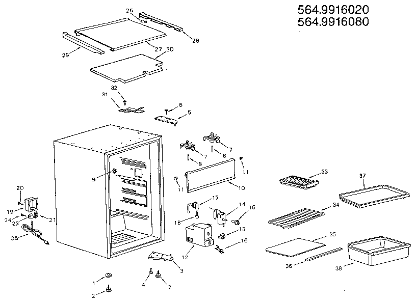 Craftsman 5649916020 cabinet parts diagram