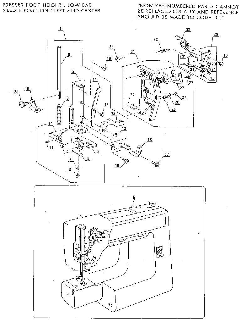 Kenmore 3851278191 presser bar assembly diagram