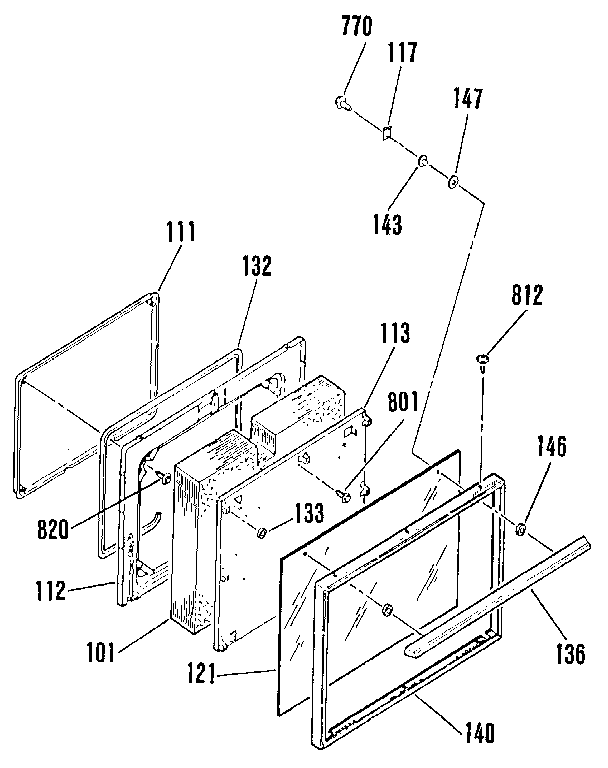 Kenmore 3639562990 door section diagram