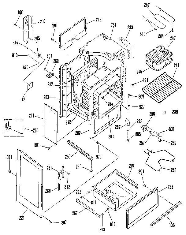 Kenmore 3639562990 body section diagram