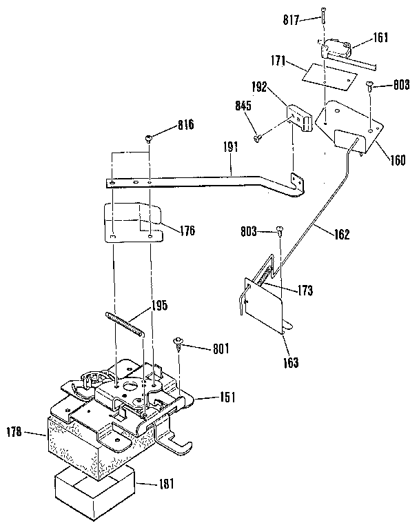 Kenmore 3639562990 door lock section diagram