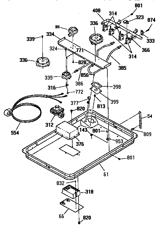 Kenmore 9113212590 burner section diagram