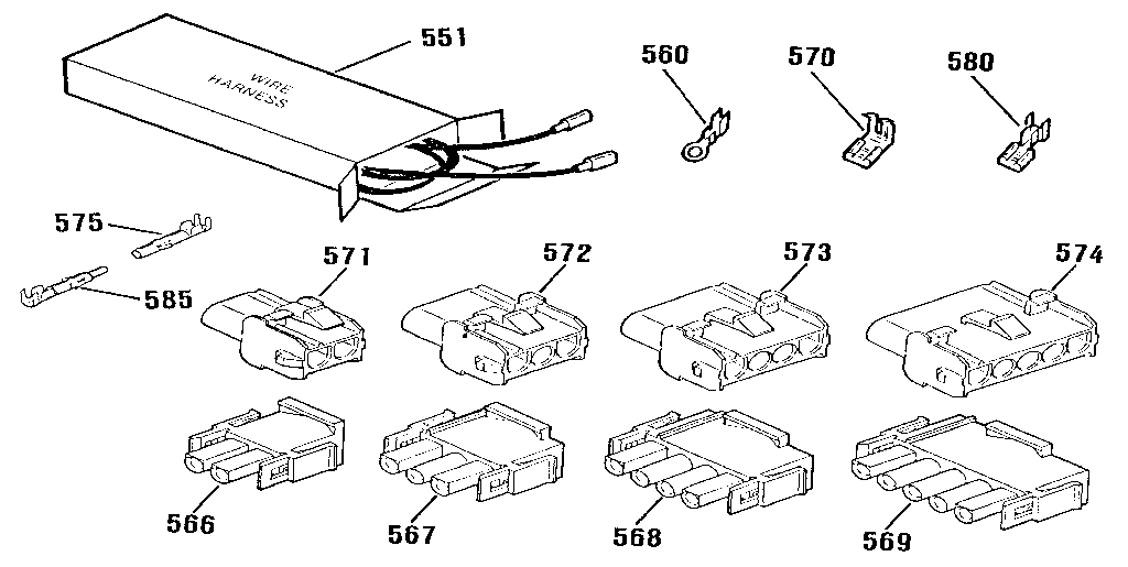 Kenmore 9119851191 wire harnesses and components diagram