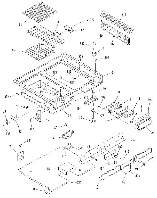 Kenmore 9114698818 main top section diagram