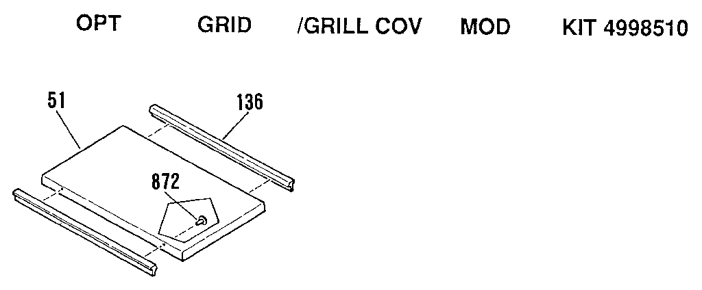 Kenmore 9114698818 opt grid/grill cov mod kit 4998510 diagram