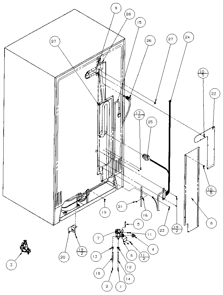 Amana 36795-P1152603W cabinet back diagram