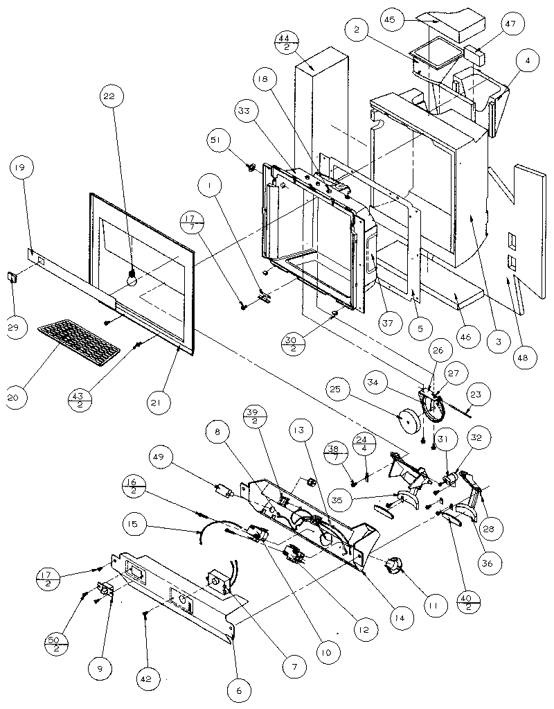 Amana 36795-P1152603W ice and water cavity diagram