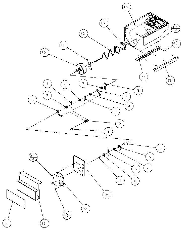Amana 36795-P1152603W crushed ice bucket diagram