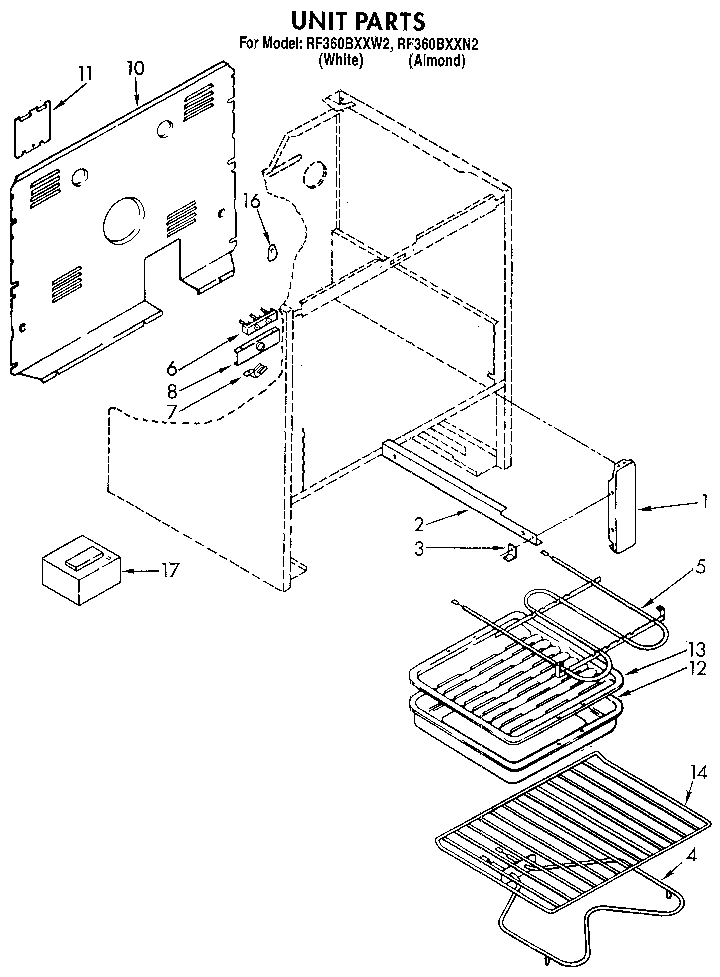 Whirlpool RF360BXXN2 unit diagram