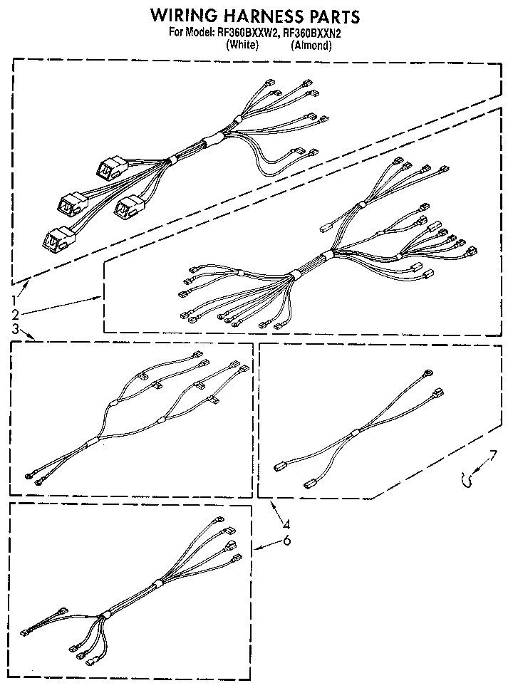 Whirlpool RF360BXXN2 wiring harness diagram