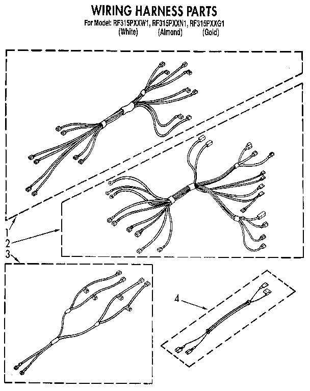 Whirlpool RF315PXXN1 wiring harness diagram