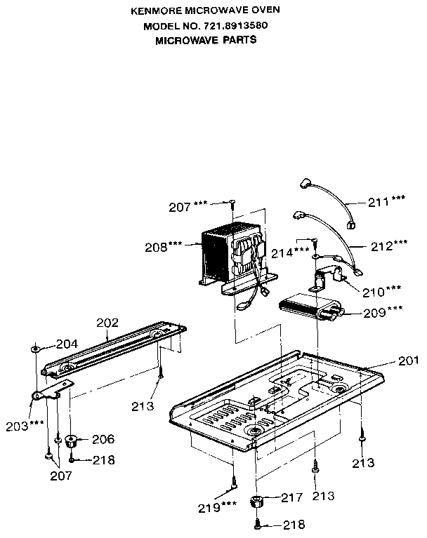 Kenmore 7218913580 microwave diagram