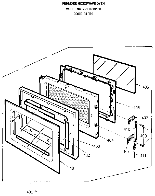 Kenmore 7218913580 door diagram