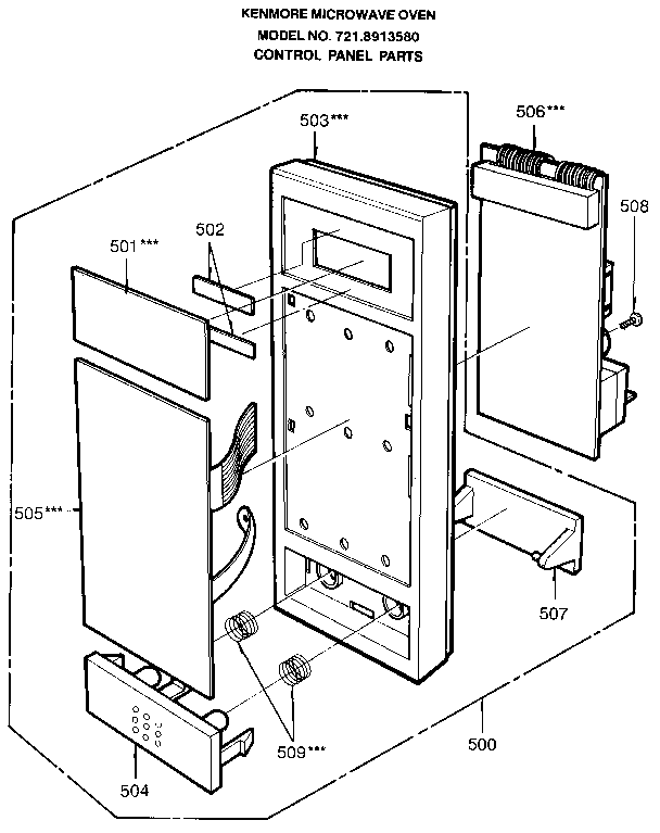 Kenmore 7218913580 control panel diagram