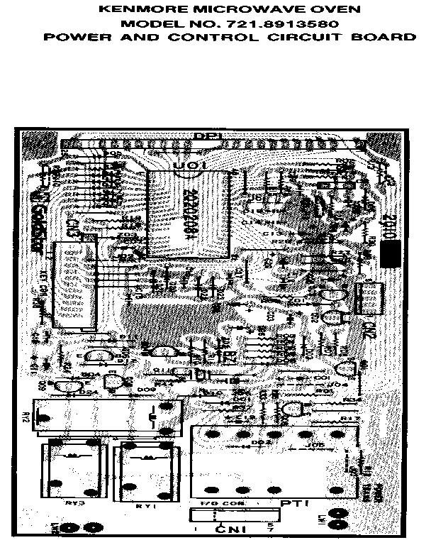 Kenmore 7218913580 power and control circuit board diagram