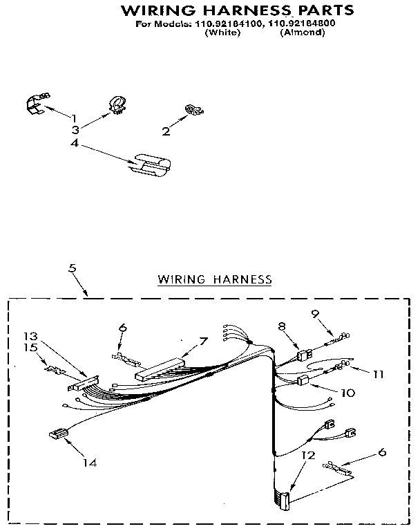 Kenmore 11092184800 wiring harness diagram