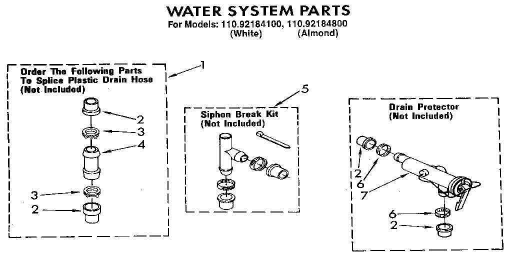 Kenmore 11092184800 water system diagram