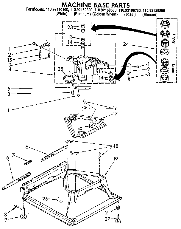 Kenmore 11092180700 machine base diagram