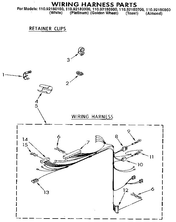 Kenmore 11092180700 wiring harness diagram