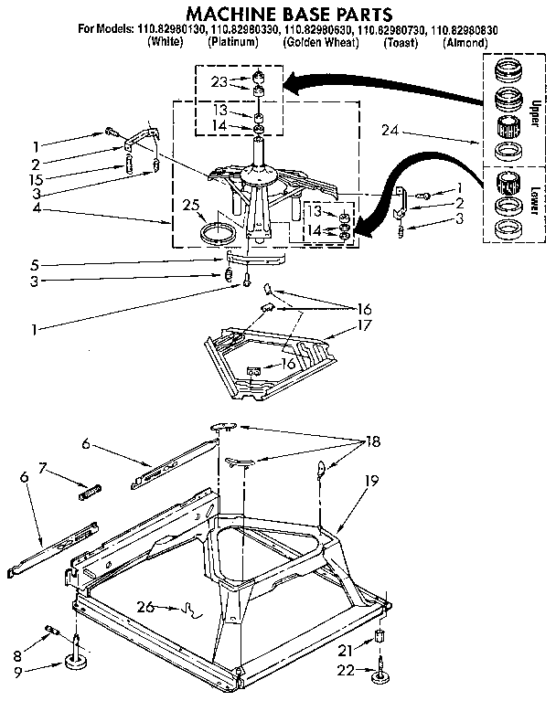 Kenmore 11082980330 machine base diagram