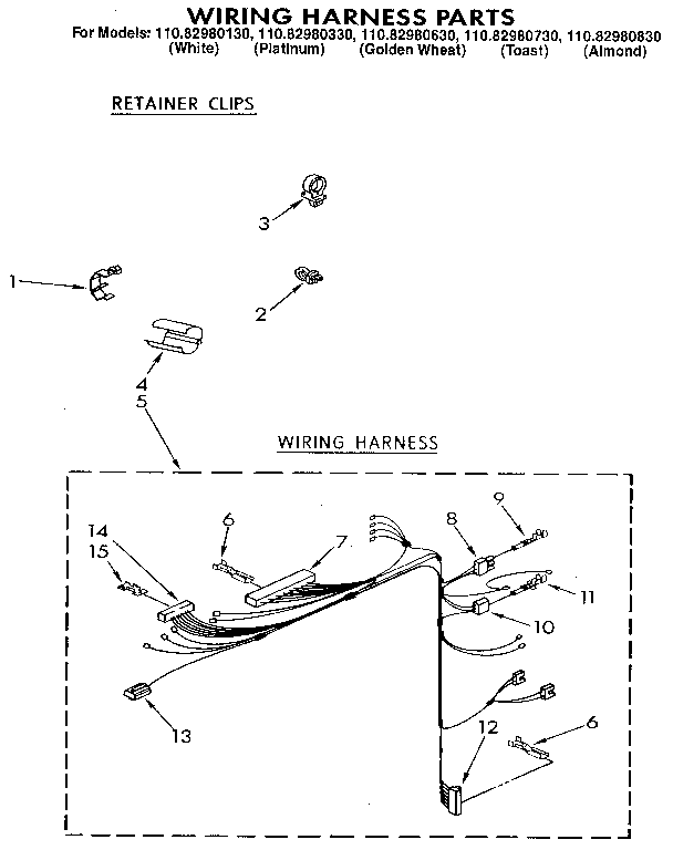 Kenmore 11082980330 wiring harness diagram