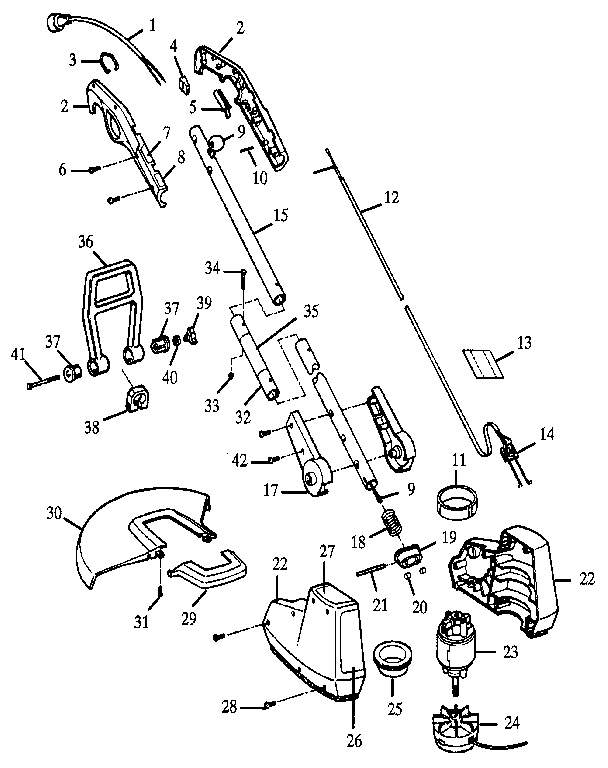 Craftsman 257798031 drive shaft and head assembly diagram