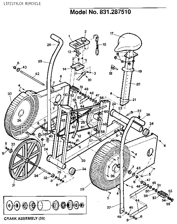 Lifestyler 831287510 unit parts diagram