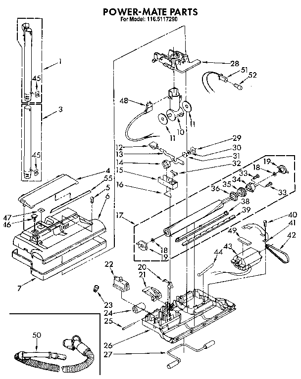 Kenmore 1165117290 power-mate diagram