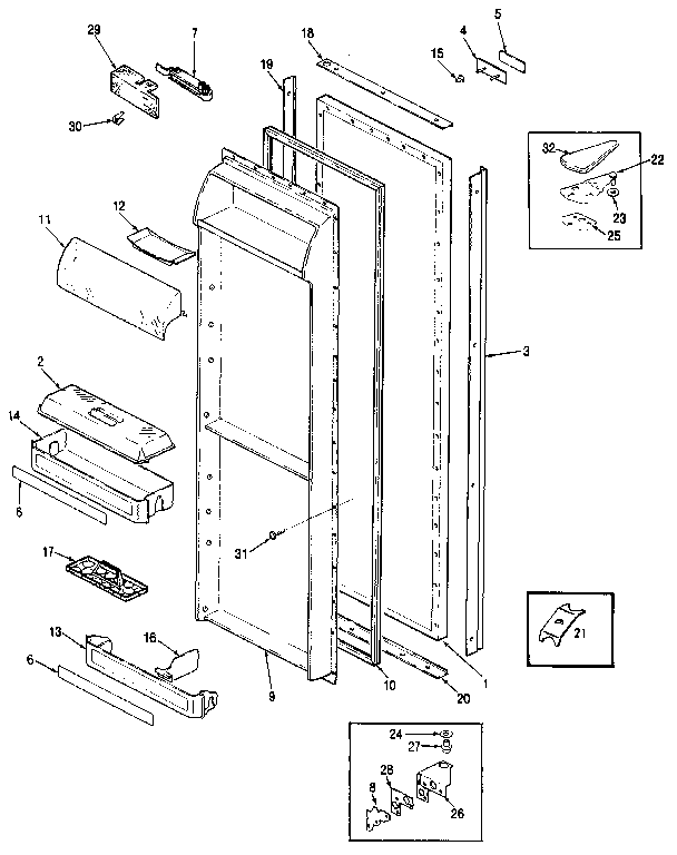 Jenn-Air JRSD246B/MBQ81A fresh food door diagram