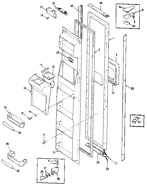Jenn-Air JRSD246B/MBQ81A freezer door diagram