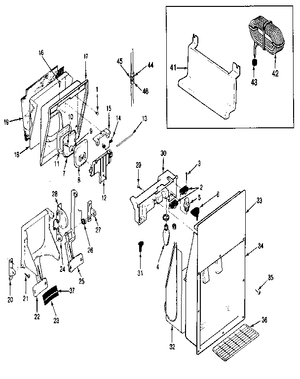 Jenn-Air JRSD246B/MBQ81A ice & water dispenser diagram