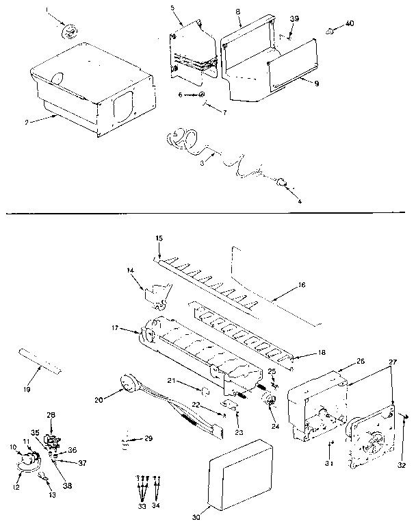 Jenn-Air JRSD246B/MBQ81A ice maker & bin diagram