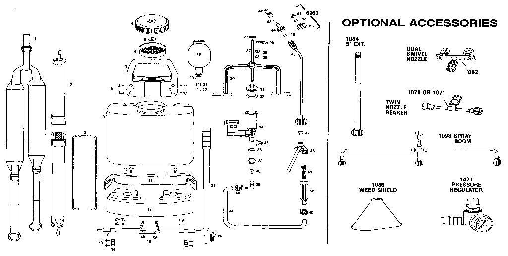 Burgess DB SMITH BACKPACK SPRAYER optional accessories diagram