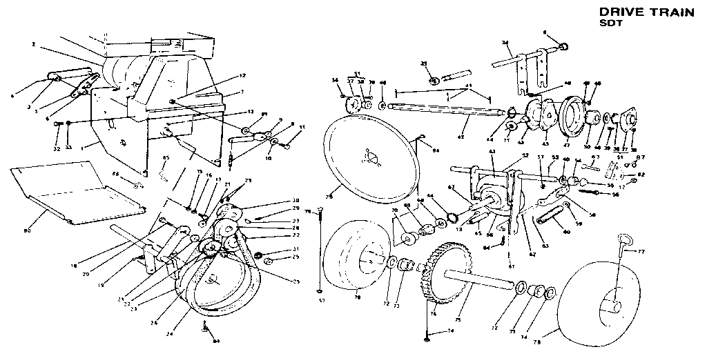 Dynamark 826 drive train sdt diagram