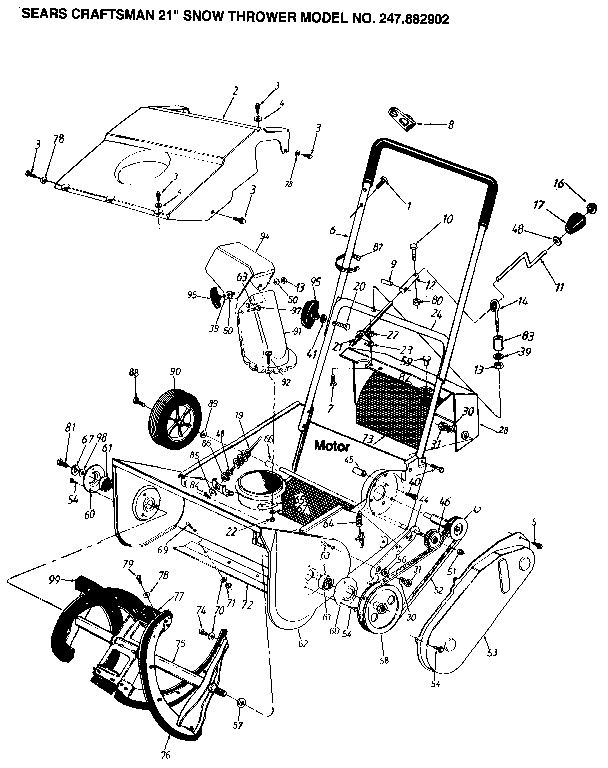 Craftsman 247882902 snow thrower diagram