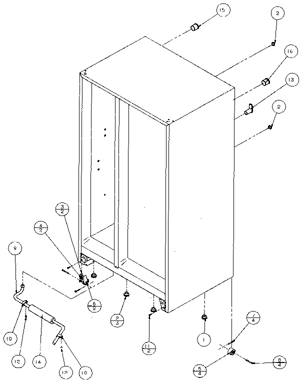 Amana 36048-P1122102W rollers and back unit diagram