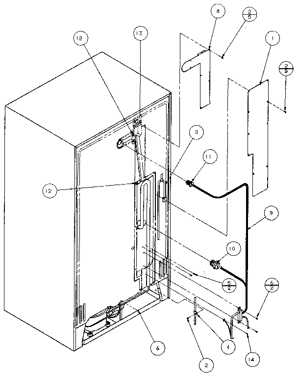 Amana 36048-P1122102W factory installed ice maker diagram