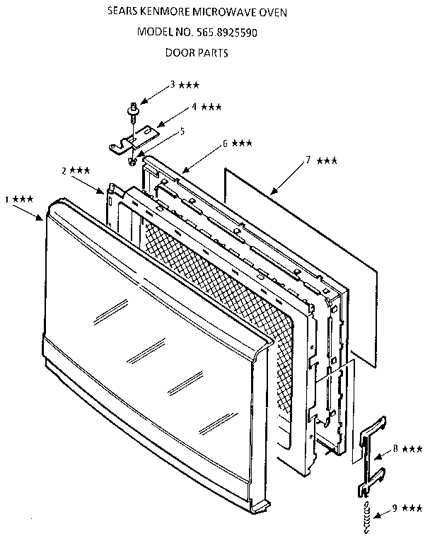 Kenmore 5658925590 door diagram