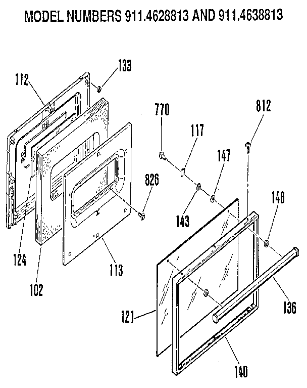 Kenmore 9114638813 door diagram