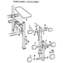 Weider E110 backrest assembly & leg curl assembly diagram