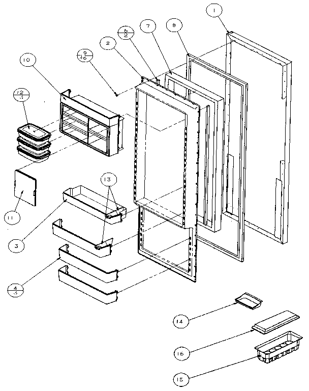Amana 36541-P1121702W refrigerator door diagram